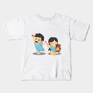 Boy & Girl Patient Playing Healthily Kids T-Shirt